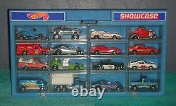 Hot Wheels 1970s Lot of 16 Vintage Vehicles & Showcase Storage Display Case