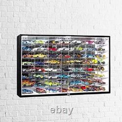 Hot Wheels 1/64 Scale Diecast Display Case Storage Cabinet Shelf Wall Mount Rack