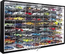 Hot Wheels 1/64 Scale Diecast Display Case Storage Cabinet Shelf Wall Mount Rack