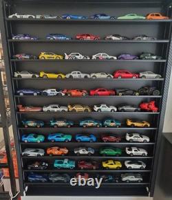 Hot Wheels Diecast Display Case Storage Cabinet Shelf Wall Mount 1/64 60 Cars