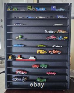 Hot Wheels Diecast Display Case Storage Cabinet Shelf Wall Mount 1/64 60 Cars