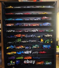 Hot Wheels Diecast Display Case Storage Cabinet Shelf Wall Mount 1/64 60 Cars
