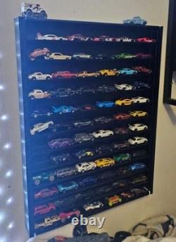 Hot Wheels Diecast Display Case Storage Cabinet Shelf Wall Mount 1/64 60 Cars