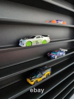 Hot Wheels Diecast Display Case Storage Cabinet Shelf Wall Mount 1/64 60 Cars
