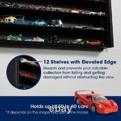 Hot Wheels Diecast Display Case Storage Cabinet Shelf Wall Mount 1/64 60 Cars