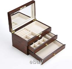 Jewelry Box Organizer for Women 3 Layers Jewelry Organizer Storage Display Case