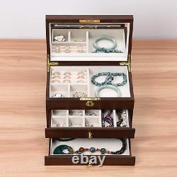 Jewelry Box Organizer for Women 3 Layers Jewelry Organizer Storage Display Case