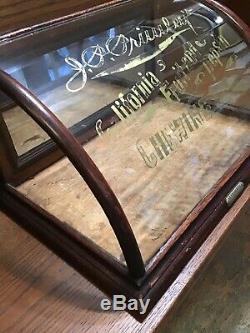 Jp Primleys Gum Case By J. Riswig Curved Glass Store Display Case Antique