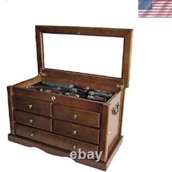 Knife Collector Solid Wood Display Case Cabinet Tool Storage Cabinet with Gla