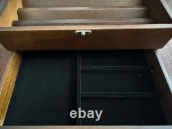 Knife Display Case 16+ Wood Walnut EDC Pocket Knives Watch Organizer Storage Box