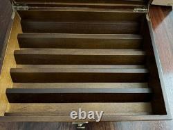 Knife Display Case 16+ Wood Walnut EDC Pocket Knives Watch Organizer Storage Box