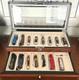 Knife Display Case 17+ Wood Walnut Edc Pocket Knives Watch Organizer Storage Box