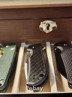 Knife Display Case 17+ Wood Walnut EDC Pocket Knives Watch Organizer Storage Box
