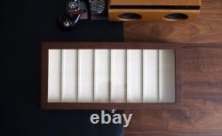 Knife Display Case 17+ Wood Walnut EDC Pocket Knives Watch Organizer Storage Box