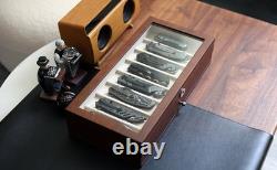 Knife Display Case 17+ Wood Walnut EDC Pocket Knives Watch Organizer Storage Box