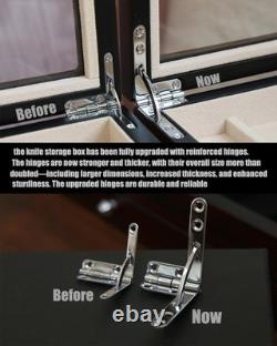 Knife Display Case 17+ Wood Walnut Pocket Knives Holder Storage Organizer Box