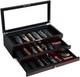 Knife Display Case, 22-26 Slot Storage Box, Ebony Veneer, 3-tier, Lockable