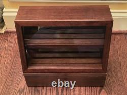 Knife Display Case 22 Wood Walnut EDC Pocket Knives Organizer Drawer Storage Box