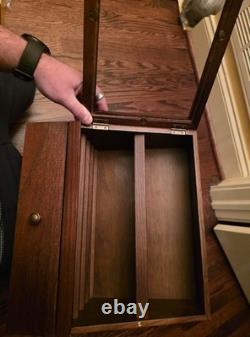 Knife Display Case 22 Wood Walnut EDC Pocket Knives Organizer Drawer Storage Box
