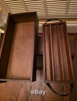 Knife Display Case 22 Wood Walnut EDC Pocket Knives Organizer Drawer Storage Box