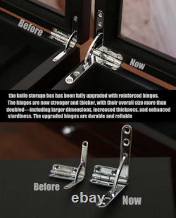 Knife Display Case 24+ Wood Ebony Pocket Knives Holder EDC Storage Organizer Box