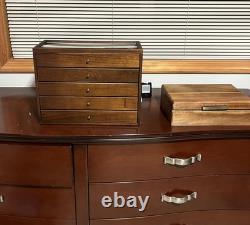 Knife Display Case 32+ Wood Walnut EDC Pocket Knives Watch Organizer Storage Box