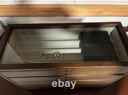 Knife Display Case 32+ Wood Walnut EDC Pocket Knives Watch Organizer Storage Box