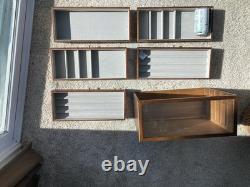 Knife Display Case 32+ Wood Walnut EDC Pocket Knives Watch Organizer Storage Box