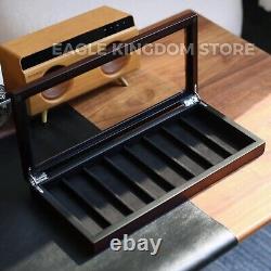 Knife Display Case Pocket Knives Organizer Storage Box with Glass Window Men Gift
