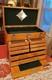 Knife Display Case Walnut & Black 8 Drawer Pistol Gun Wood Cabinet Edc Chest Box