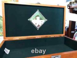 Knife Display Case Walnut & Black 8 Drawer Pistol Gun Wood Cabinet EDC Chest Box