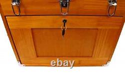 Knife Display Case Walnut & Black 8 Drawer Pistol Gun Wood Cabinet EDC Chest Box