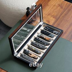 Knife Display Case for 8 Pocket Knives Pocket Knife Case Storage Box for Men'S G