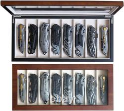 Knife Display Case for 8 Pocket Knives Pocket Knife Case Storage Box for Men'S G