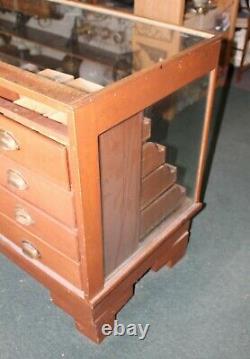 LARGE Antique 5.8ft J. C. KING 16 Drawer GENERAL STORE HARDWARE SHOWCASE DISPLAY