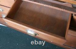 LARGE Antique 5.8ft J. C. KING 16 Drawer GENERAL STORE HARDWARE SHOWCASE DISPLAY