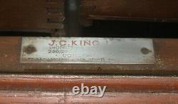 LARGE Antique 5.8ft J. C. KING 16 Drawer GENERAL STORE HARDWARE SHOWCASE DISPLAY