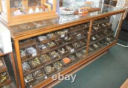 LARGE Antique 7.9ft Oak 70 Drawer GENERAL STORE HARDWARE SHOWCASE DISPLAY CASE