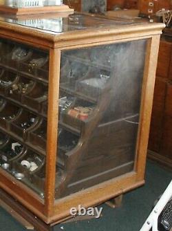 LARGE Antique 7.9ft Oak 70 Drawer GENERAL STORE HARDWARE SHOWCASE DISPLAY CASE