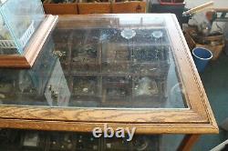 LARGE Antique 7.9ft Oak 70 Drawer GENERAL STORE HARDWARE SHOWCASE DISPLAY CASE