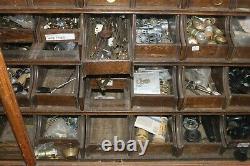 LARGE Antique 7.9ft Oak 70 Drawer GENERAL STORE HARDWARE SHOWCASE DISPLAY CASE