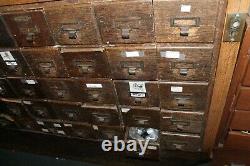 LARGE Antique 7.9ft Oak 70 Drawer GENERAL STORE HARDWARE SHOWCASE DISPLAY CASE