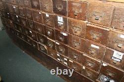 LARGE Antique 7.9ft Oak 70 Drawer GENERAL STORE HARDWARE SHOWCASE DISPLAY CASE