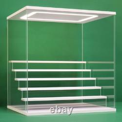 LED Acrylic Display Case Stand 6 Tier Dustproof Organizer for Collectibles