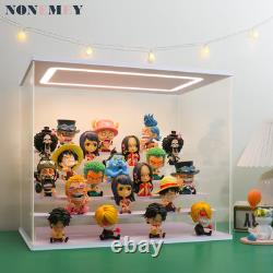 LED Acrylic Display Case Stand 6 Tier Dustproof Organizer for Collectibles