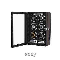 LED Automatic 6 Watches Box Watch Winder LCD Touch Screen Display Case Storage