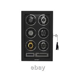 LED Automatic 6 Watches Box Watch Winder LCD Touch Screen Display Case Storage