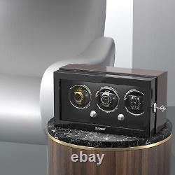 LED Light Automatic Rotation 3 Watch Winder Storage Display Case Box Quiet Motor
