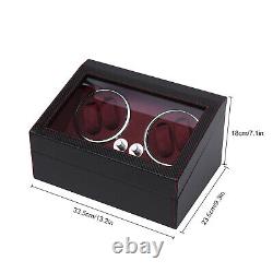 LED Light Watch Winder Box 4+6 Watches Automatic Rotation Display Storage Case