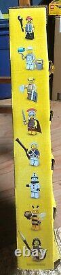 LEGO 71001 Minifigures Series 10 MR. GOLD store display case with 12 random pack